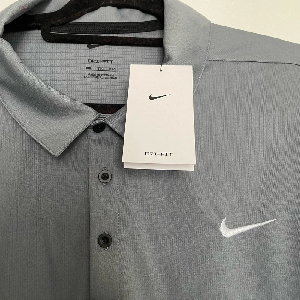 Men's Nike Football Polo Shirt Cool Grey Size XXL